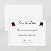 Top Hats und Bow Krawatte Gay Wedding Save the Dat Date (Vorne/Hinten)