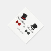 Top Hats und Bow Krawatte Gay Wedkin Napkin Serviette (Ecke)