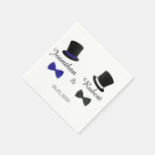 Top Hats und Bow Krawatte Gay Wedkin Napkin Serviette (Ecke)
