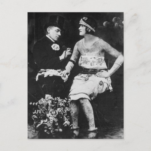 Top Hats und Tattoos Postkarte (Vorderseite)