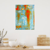 "Top it Off" Aquamarines und orange Abstraktes Kun Poster (Küche)