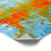 "Top it Off" Aquamarines und orange Abstraktes Kun Poster (Ecke)