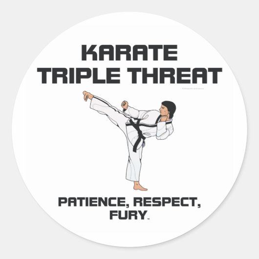 TOP Karate Slogan Runder Aufkleber (Vorderseite)