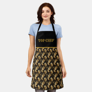 "Top Koch" Marbleized Decorative Black Gold Schürz Schürze