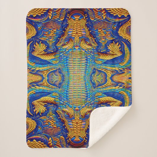 Top Krokodil Lederoptik Sherpadecke (Vorderseite)