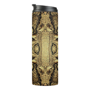 Top Krokodil Lederoptik  Thermosbecher