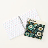 Top Label Wildblume & Bird Notebook - Aquamarin Dr Notizblock (Innenseite)