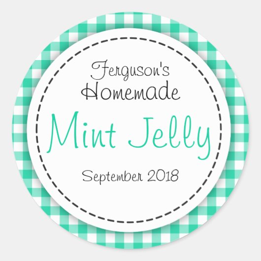 Top-Lebensmitteletikett für grüne Marmelade Runder Aufkleber (Vorderseite)