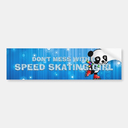 TOP Leg dich nicht mit einem Speed-Skating-Mädchen Autoaufkleber (Vorne)