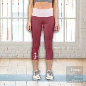 Top Lightest Cherry auf Maroon Capri Leggings