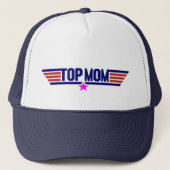 Top Mama Top Gun Inspiriert Truckerkappe (Vorderseite)