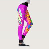 Top-Mode-Design Rosa und Orange Multi gemustert Leggings (Rechts)