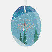 TOP Nicht mit einem Ski GIrl-Glasschmuck verwechse Ornament Aus Glas (Vorderseite links)