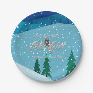 TOP nicht mit einem Ski-Mädchen Pappteller