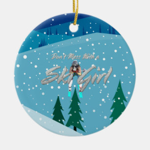 TOP nicht mit Ski Girl durcheinander bringen Keramik Ornament