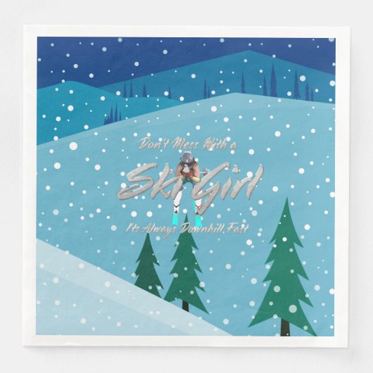 TOP nicht mit Ski Girl durcheinander bringen Serviette (Vorderseite)