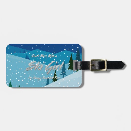 TOP nicht mit Ski-Girl Gepäckanhänger (Vorderseite horizontal)