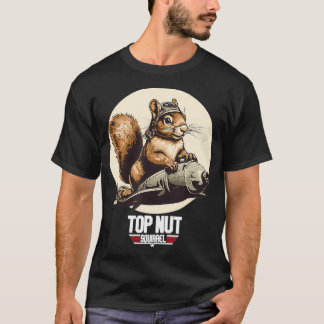 Top-Nuss-Eichhörnchen-Luftfahrtflugzeug Lustig Vin T-Shirt