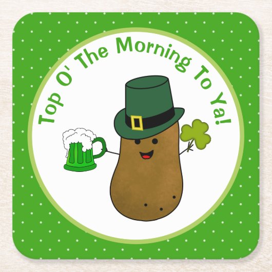 Top O' the morgens zu Ya Irish Potato Rechteckiger Pappuntersetzer (Vorderseite)