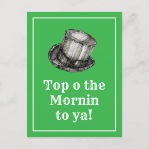 Top o the Mornin to Ya traditioneller irischer Gru Postkarte