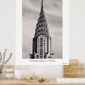 Top of the Chrysler Gebäude NYC - B&W Poster (Küche)
