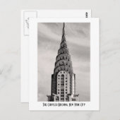 Top of the Chrysler Gebäude NYC - B&W Postkarte (Vorne/Hinten)