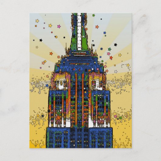 Top of the ESB Psychedelic NYC Style Postkarte (Vorderseite)