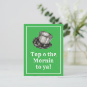 Top of the Mornin to Ya Traditioneller Irish Hello Postkarte (Stehend Vorderseite)