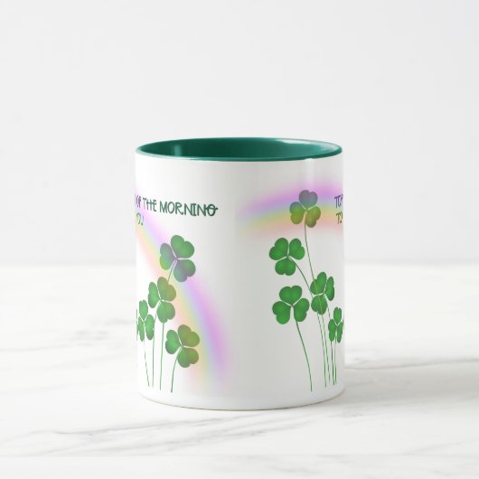 Top of the Morning St Patrick's Day Kleeblatts Tasse (Zentrum)