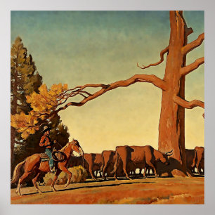 „Top of the Ridge“ Western Art von Maynard Dixon Poster