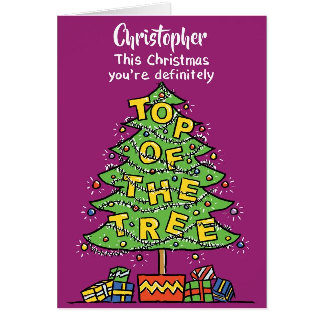 Top of the Tree. Personalisierte Weihnachtskarte (Vorne)