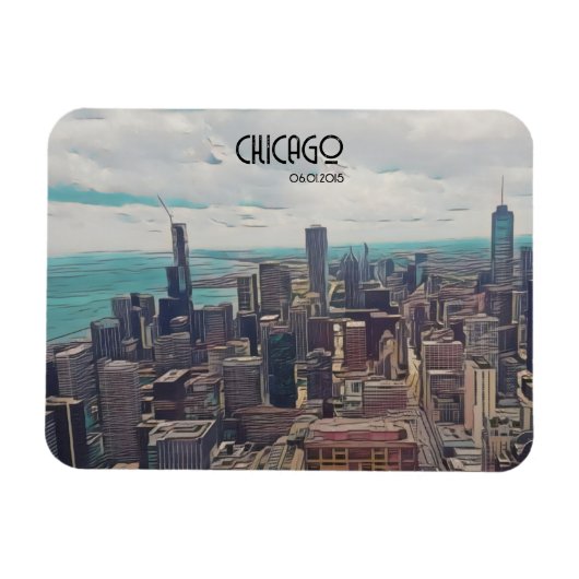 Top of the World, Chicago, individualisierbares Da Magnet (Horizontal)