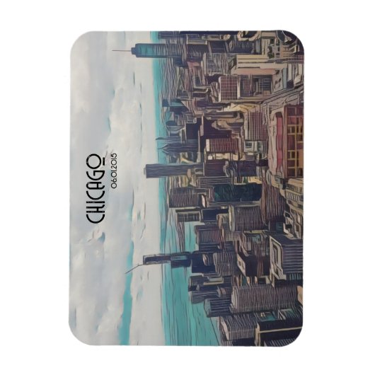 Top of the World, Chicago, individualisierbares Da Magnet (Vertikal)