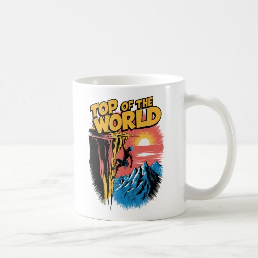 Top of the World Rock Climbing Design Kaffeetasse (Rechts)