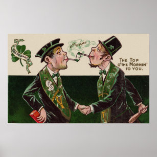 Top of'the Mornin' Vintager St. Patrick's Day Poster