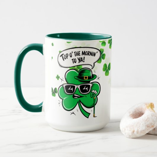 Top O's Mornin-Kleeblatt Tasse (Mit Donut)