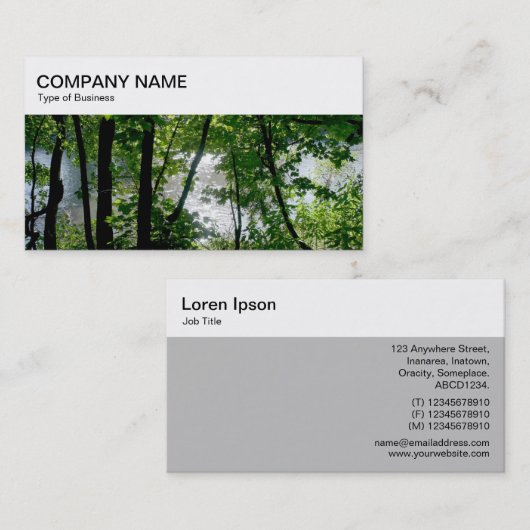 Top-Panel - Bäume durch eine River Business Card Visitenkarte (Vorne/Hinten)