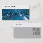 Top-Panel - Concentric Rings - Blue Chrome Busines Visitenkarte (Vorne/Hinten)