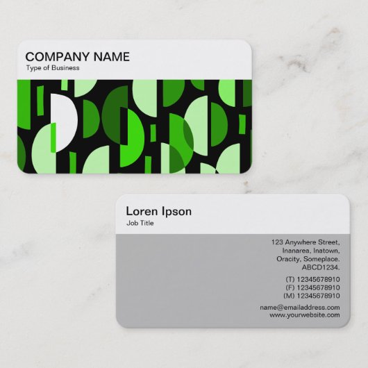 Top-Panel - Crescent Muster 010921 - Grass Green Visitenkarte (Vorne/Hinten)