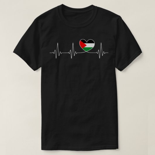 Top-Panzer für das freie Palästina-Heartbeat T-Shirt (Design vorne)