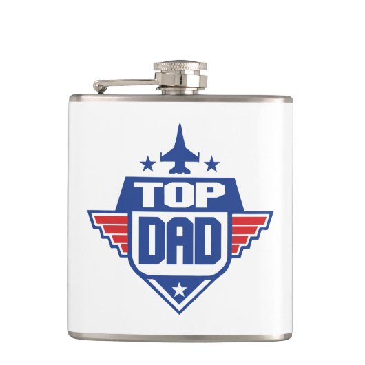 Top Papa Flugzeug Flachmann (Vorderseite)