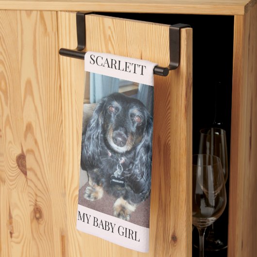 Top Paw Prints with Pet Photo & Names Layout Geschirrtuch (Drittel gefaltet)