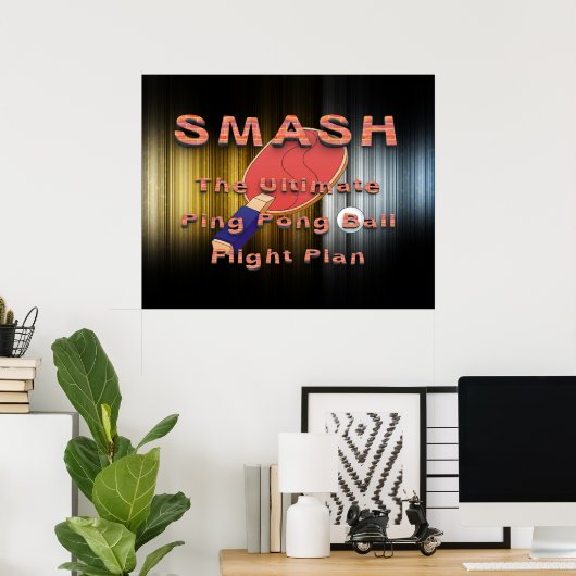 TOP Ping Pong Slogan Poster (Heimbüro)