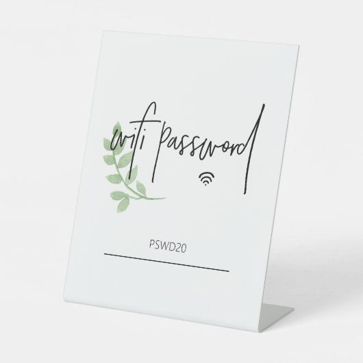 Top-Platzierung für das Wifi-Kennwort Sockelschild (Vorderseite)