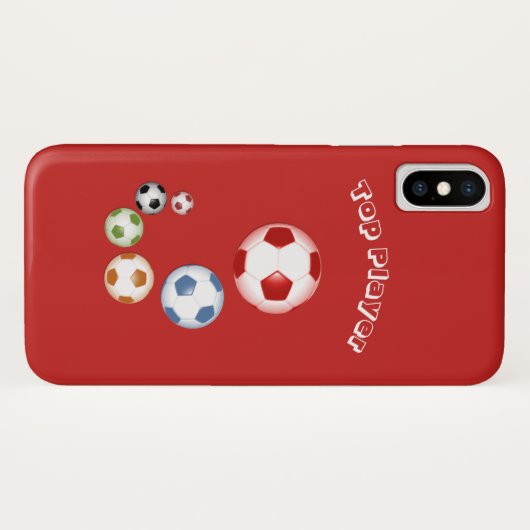 Top-Player-Fußballball Case-Mate iPhone Hülle (Rückseite (Horizontal))