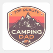 Top-Qualität Camping Vater Quadratischer Aufkleber (Vorderseite)