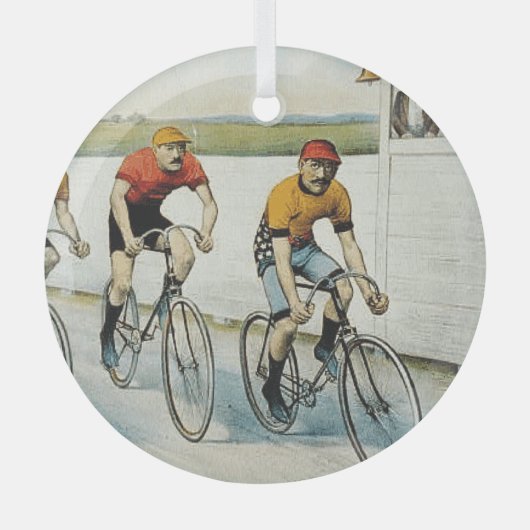 TOP Radfahren Alte Schule Glas Ornament (Vorderseite)