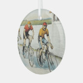 TOP Radfahren Alte Schule Glas Ornament (Vorderseite links)