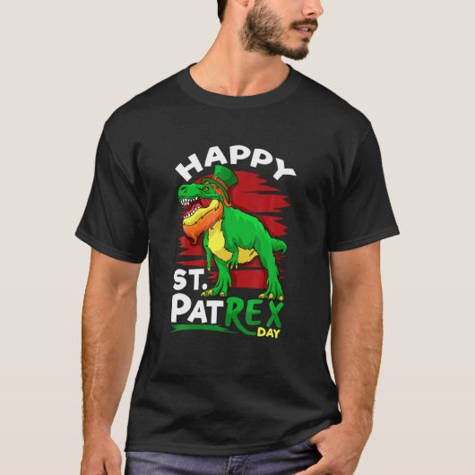 Top Rex Dinosaur St.Patrick's Day Boys Girls Kinde (Vorderseite)