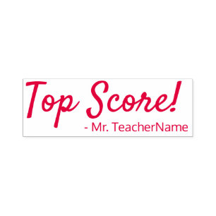 "Top Score!" + Name des benutzerdefinierten Lehrer Permastempel